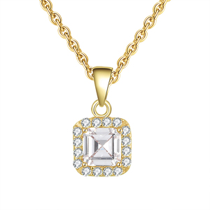 Plaza <span class=keywords><strong>de</strong></span> <span class=keywords><strong>la</strong></span> moda <span class=keywords><strong>de</strong></span> joyería colgante <span class=keywords><strong>de</strong></span> encanto <span class=keywords><strong>de</strong></span> Plata <span class=keywords><strong>de</strong></span> Ley 925 Plata 18K collar <span class=keywords><strong>de</strong></span> oro para las mujeres - Product Image 1