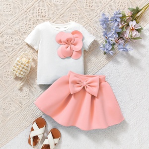 MQATZ set di abbigliamento estivo per bambine e bambine 2 pezzi t-shirt a maniche corte con gonne Tutu - Product Image 2