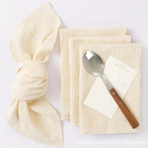 Nappe <span class=keywords><strong>de</strong></span> <span class=keywords><strong>table</strong></span> occidentale moderne en coton et bambou, carrée, avec bords ourlés, <span class=keywords><strong>tissu</strong></span> froissé, personnalisable, 42x42cm - Product Image 4
