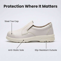 Bottes de sécurité basses pour hommes en cuir microfibre léger, pour le travail en usine et la construction, avec embout en acier et protection anti-perforation, effet peau de litchi