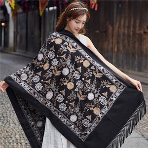 Hot Selling Paisley Imitation <strong>Pashmina</strong> Shawl Wrap Women Vintage Jacquard <strong>Pashmina</strong> Rave Scarf With Fringe for Evening <strong>Wedding</strong> - Product Image 1
