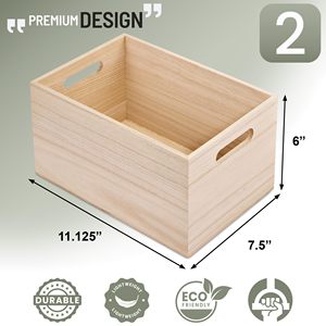 Plateau <span class=keywords><strong>en</strong></span> <span class=keywords><strong>bois</strong></span> de pin naturel à dessus ouvert, boîte de rangement peu profonde <span class=keywords><strong>en</strong></span> <span class=keywords><strong>bois</strong></span> brut pour artisanat, bureau, cosmétiques, présentoir de cadeaux, organisateur - Product Image 2