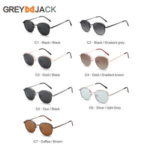 Lunettes de soleil rondes Greyjack, monture en métal, verres polarisés TAC UV400, protection solaire unisexe pour les voyages et la pêche - Product Image 1