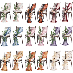 Mùa Thu đám cưới Ghế trang trí lối đi hàng ghế nhà thờ Nhân Tạo Hoa vải tăng băng ghế dự bị lễ tiếp nhận hoa Faux Rose Đảng - Product Image 5