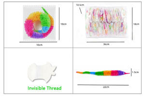 Ver magique classique aux couleurs arc-en-ciel, 23 cm, ver moelleux et torsadé, accessoire de magie, jouet en peluche pour enfants - Product Image 5