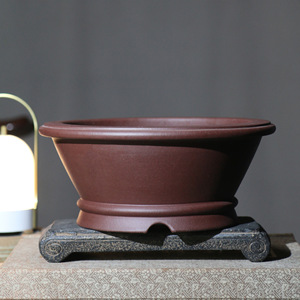 Zisha Flowerpot Conical Basin Handmade Bonsai <b>Pot</b> Classic Desktop <b>Plant</b> <b>Pot</b> Antique Style - Product Image 2