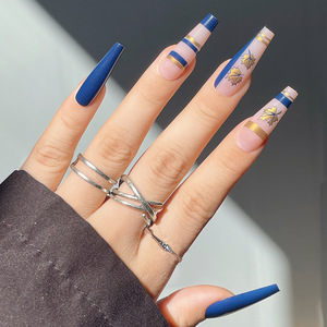 2023 Mode Nieuwe Kunstmatige Nagel Tips Nagelsalon Verschillende Vorm Valse Nagels Met Lijm - Product Image 2