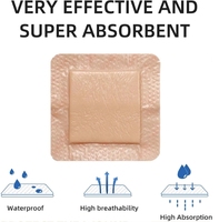 Pansement en mousse de gel de silicone auto-adhésif de 10cm x 10cm adapté aux plaies fluides fortement exsudées Pansement en mousse de silicone
