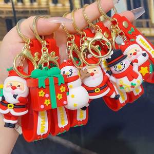 Wholesale New Year Key Chain Gift Cheap Cartoon 3D Santa Claus Keychain <b>Cute</b> Cartoon Elk Snowman Pendant Doll Car Bag <b>Keyring</b> - Product Image 1