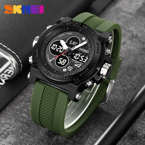 Skmei Sport Watch Dual Time Digital Men's Watch Silicone Strap Water Resistant Chronograph Feature - Product Image 1