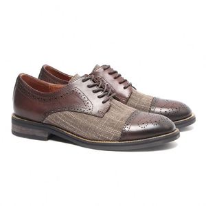 Chaussures habillées classiques élégantes à lacets en cuir de vachette véritable, fabriquées à la main, de haute qualité, de luxe, pour affaires, à bout carré, par un designer original - Product Image 1