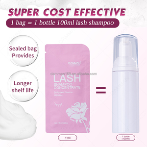 DAMMAN Rose Lash Shampoo Concentrado 7,5 ml Extensión de pestañas Espuma limpiadora Espuma rica Extensión de pestañas Líquido de lavado - Product Image 3