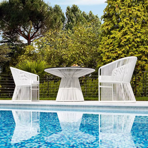 Conjunto de Mesa y Sillas Pequeñas para Balcón de Estilo Nórdico, Silla de Ratán Popular en Internet, Conjunto de Tres Piezas, Sencillo, para Ocio al Aire Libre - Product Image 1