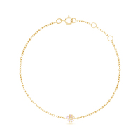 Großhändler Wunderschöner Vergoldeter Schmuck 14k Sterling Silber Armband mit Rosa Saphir-Blume für Damen als Geschenk