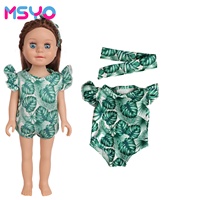 Date 18 pouces fille poupée vêtements 43cm robe de poupée cravate-teint imprimé léopard ensemble de bain
