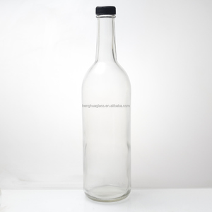 <span class=keywords><strong>Bouteille</strong></span> de <span class=keywords><strong>vin</strong></span> de Bordeaux en verre rond de haute qualité <span class=keywords><strong>75cl</strong></span> 25oz 750ml, bouteilles de rhum Coquito, de liqueurs et de spiritueux avec bouchons noirs de 28 mm - Product Image 4