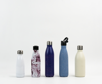 Bouteille d'eau sport JWAY Custom Cola, design rond et robuste, en acier inoxydable 304, 17 oz (500 ml), thermos isotherme pour cola.