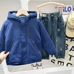 <span class=keywords><strong>Manteau</strong></span> trench en coton pour garçons, style blouson, en tissu peigné épais, à capuche, coupe-vent, vêtements d'hiver pour enfants, Nouveauté 2026 - Product Image 2