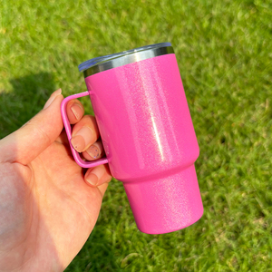 Vasos de chupito de acero inoxidable de 3 oz <span class=keywords><strong>con</strong></span> purpurina brillante de colores arcoíris, para sublimación, <span class=keywords><strong>con</strong></span> asa, para fiestas - Product Image 2