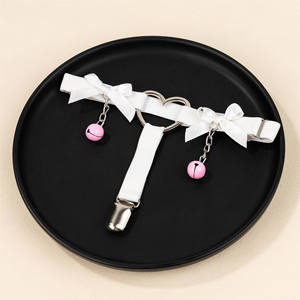 WD 女式性感弹力吊袜带原宿蝴蝶结吊坠腿带大腿环高弹力心形吊袜带 - Product Image 4