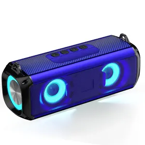 Portable Plastic Metal Mesh Desktop Bluetooth Speaker with RGB Lighting Effect