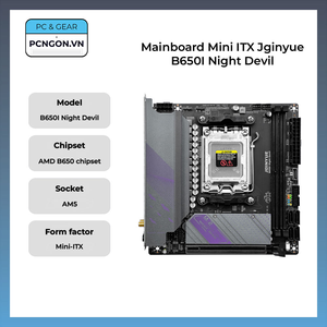 เมนบอร์ด JGINYUE ITX B650i Night Demon AM5 รองรับซีพียูซีรีส์ 7000 หน่วยประมวลผล DDR5 หน่วยความจำแบบสองช่องทาง RAM รุ่น JGINYUE IT - Product Image 4