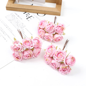 Realistic Silk <b>Artificial</b> Flower <b>Bouquet</b> 6 Stems Handmade Craft Washable Waterproof Classic Style-Wedding Valentine's Day - Product Image 1