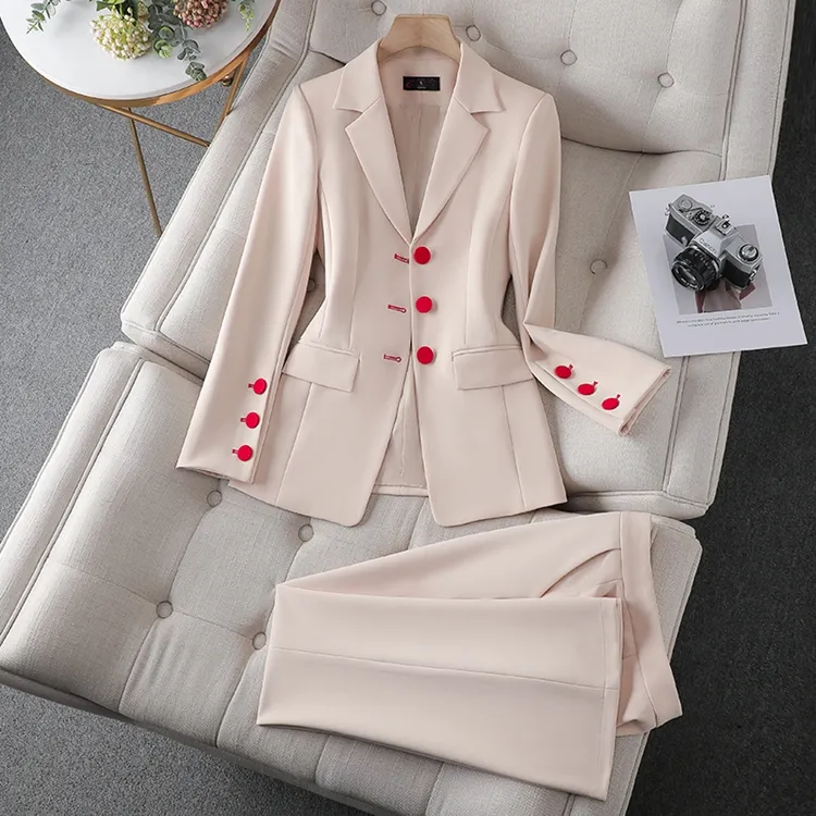 Manufacturer Wholesale Clothing Manufacturer High Quality Women's Formal Office Trouser Two Piece Set Women's Suit and Tailcoat