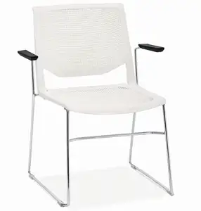 Высококачественный пластиковый обеденный стул с фиксированным подлокотником