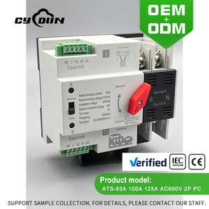 2P PC级单相ATS，双极手动和自动双模式转换开关63A/100A/125A AC690V，支持OEM&ODM，通过CE CQC认证 - Product Image 1