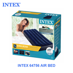 Colchón Inflable Individual INTEX 64756 JR. TWIN DURA-BEAM SERIES, con Diseño de Rayas, Flocado Suave, Clásico, Azul, Muebles para el Hogar, PVC - Product Image 6
