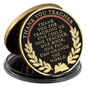 Il mio eroe è una moneta insegnante placcato in oro grazie insegnante Souvenir regalo creativo fortunato - Product Image 2