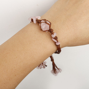 Handmade Beaded <b>Bracelet</b> Natural Raw Stone Woven with <b>Rope</b> Wrap Healing Energy Crystal Charm Card Gift for Loved Ones - Product Image 5