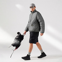 QUICKSHOW extérieur décontracté Bomber veste 3M Thinsulate hiver résistant à l'eau coupe-vent col montant couleur unie manteau