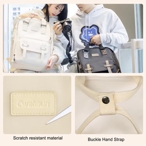 Sac à dos étanche en PU pour appareil photo, double compartiment supérieur et inférieur pour photographes, utilisation en extérieur pour hommes et femmes, fermeture éclair - Product Image 6