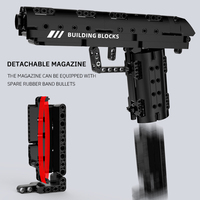 Pistolet à élastiques W12 de la Seconde Guerre mondiale, jouet militaire pour enfants et adultes, idéal pour les fêtes en plein air et les blocs de construction