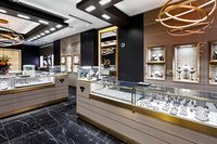 Présentoir moderne pour bijouterie de luxe Vitrines à LED pour boutique de détail Présentoir d'exposition pour bijouterie design d'intérieur