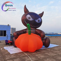 Citrouille gonflable géante avec chapeau de sorcière, lanterne Jack O'Lantern gonflable pour Halloween, idéale pour les fêtes de carnaval et la décoration de festivals en plein air