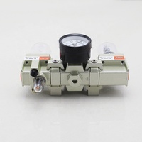 Air source traitement trois l'union, AC2000-02 air pression pneumatique filtre régulateur lubrificateur FRL unité avec manomètre