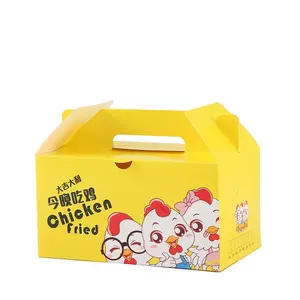 Wholesale Customized Hot Sale Fast Food Packaging Take out French Fried Chicken Nuggets Wings Ships Takeaway Lunch Paper Bo