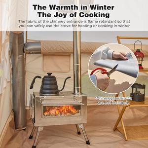 Tente de camping gonflable, imperméable au vent 4 saisons, tente à air Oxford transparente et imperméable avec fenêtres/portes en maille - Product Image 6