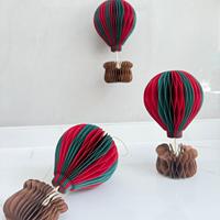 Ballons en papier nid d'abeille décoratifs en forme de montgolfière pour fêtes, Journée des enfants, Noël, et décoration intérieure de salle de classe