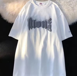 เสื้อยืดขายส่ง ผ้าหนา 100% คอตตอน ทรงโอเวอร์ไซส์ เสื้อยืดเปล่าสำหรับผู้ชาย พิมพ์ลายโฟมพัฟ 3 มิติ สีดำ สีขาว เสื้อยืดสั่งทำจำนวนมาก - Product Image 2