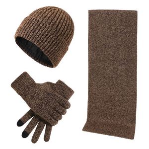 Ensemble Chaud Homme Automne Hiver : Bonnet, Écharpe et Gants en Jacquard Tricoté Épais - Product Image 3