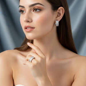 Pendientes de Diamantes Cultivados en Laboratorio con Baño de Oro de 14K, 8.80ct, VVS-VS, Lujo y Moda Unisex para Bodas y Fiestas, Certificados - Product Image 4