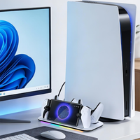 Station de charge RGB pour console PS Portal, base de charge double pour manettes PS5 Slim/Pro, support de charge