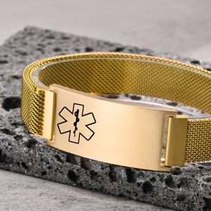 Medizinisches Informationsarmband aus Kevlar mit Gravur und Gebogenem Anhänger, Medizinisches Logo-Design, Magnetisches Uhrenarmband als Geschenk - Product Image 4
