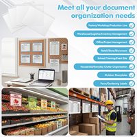 Porte-étiquettes HaoRan, protège-pages, pochettes pour cartes, format personnalisé, porte-cartes d'indexation en PVC, porte-étiquettes d'entrepôt
