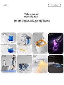 Couvercle de toilette intelligent mains libres à contour doux avec rinçage automatique au pied, barrière de mousse, radar vocal, séchage à chaud, filtration d'eau et parfum solide - Product Image 2