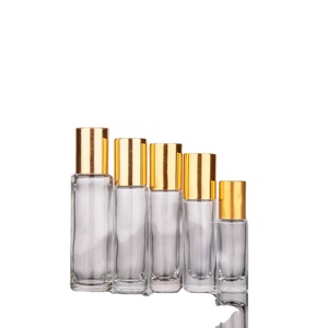 Chai Lăn Tinh Chất Thủy Tinh Trong Suốt 5Ml 6Ml 8Ml 10Ml 15Ml Chai Lăn Kim Loại Nắp Vàng Chai Lăn Tinh Chất - Product Image 1